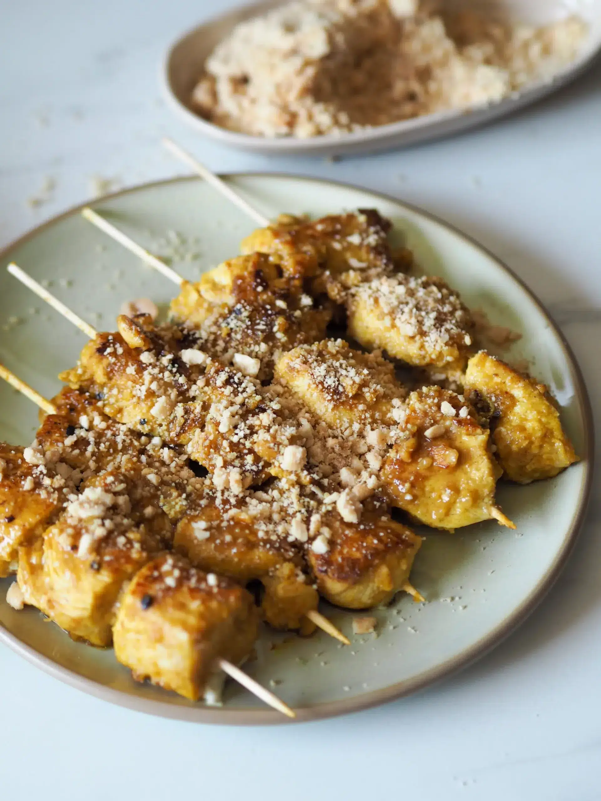 Recette low FODMAP Brochette de poulet satay Recette low FODMAP Brochette de poulet satay