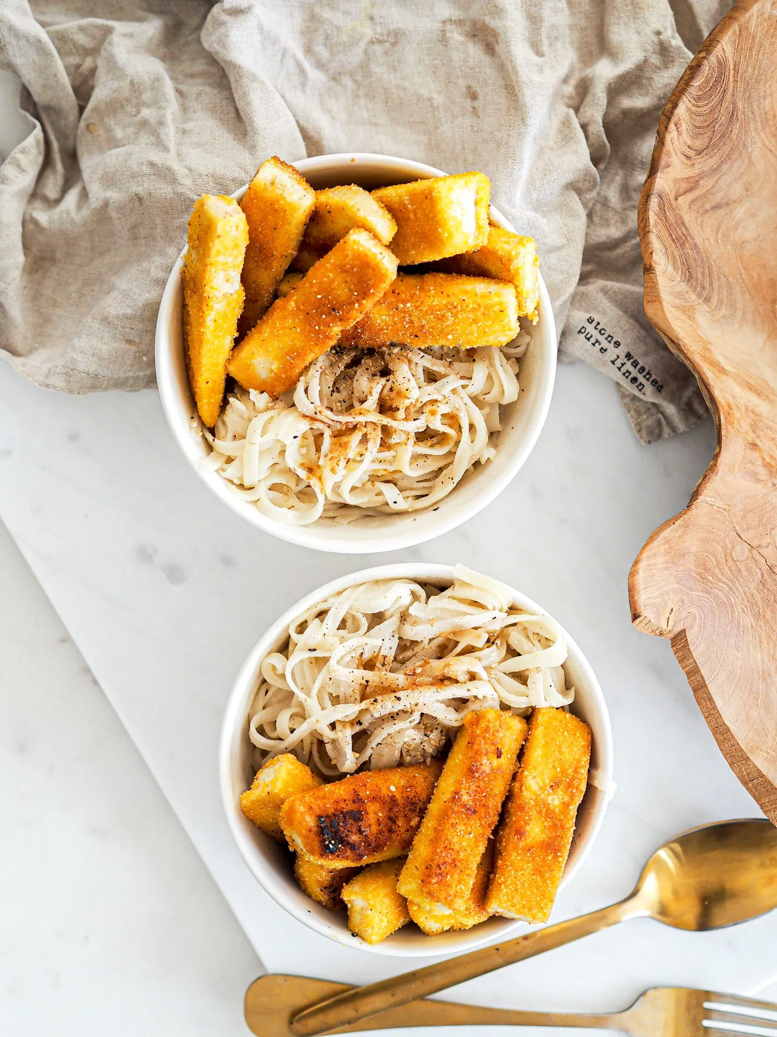 Recette low FODMAP Nouilles et tofu pané Recette low FODMAP Nouilles et tofu pané
