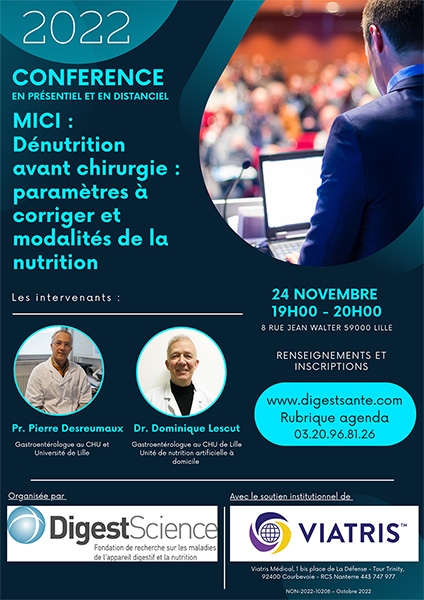 Affiche conférence MICI dénutrition avant chirurgie