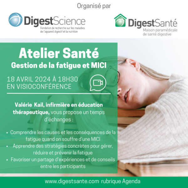 Atelier gestion de la fatigue et MICI organisé par DigestSanté et DigestScience