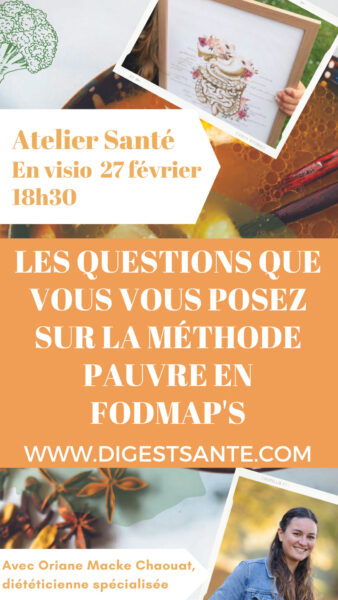 Atelier santé "Les questions que vous vous posez sur la méthode pauvre en FODMAP's"