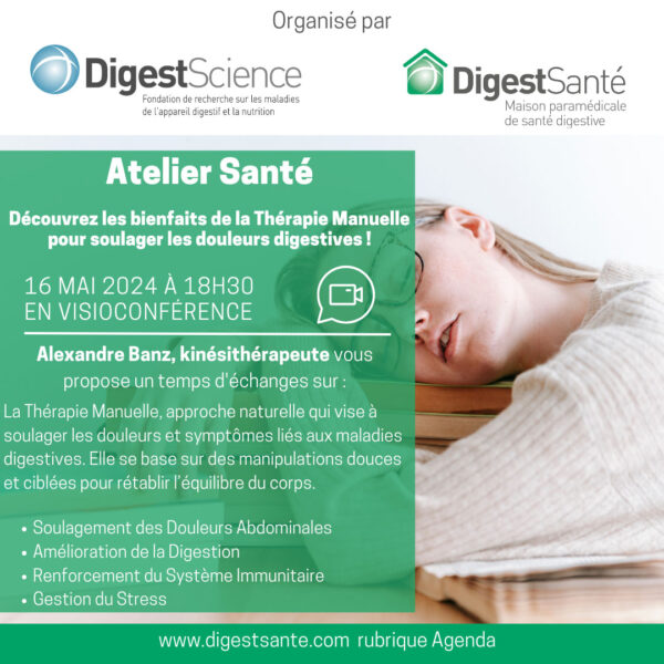 Atelier bienfaits de la thérapie manuelle organisé par DigestSanté et DigestScience